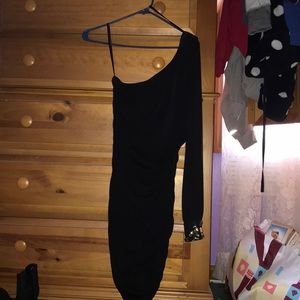 Black, one shouldered dress